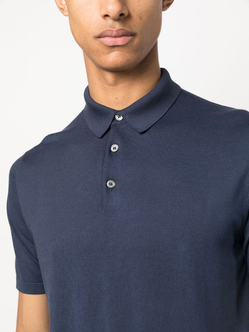 short-sleeved cotton polo shirt